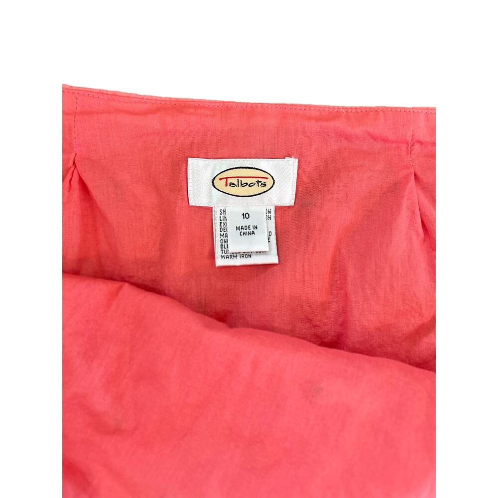 Vintage Talbots Midi Lined Skirt Embroidered Flamingos Peach Size Medium 10 - Picture 6 of 9